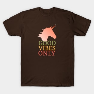 FALL GOOD VIBES ONLY UNICORN T-Shirt